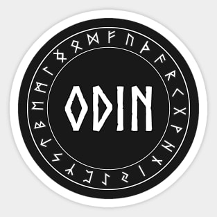 Odin Norse God with Runes Sticker